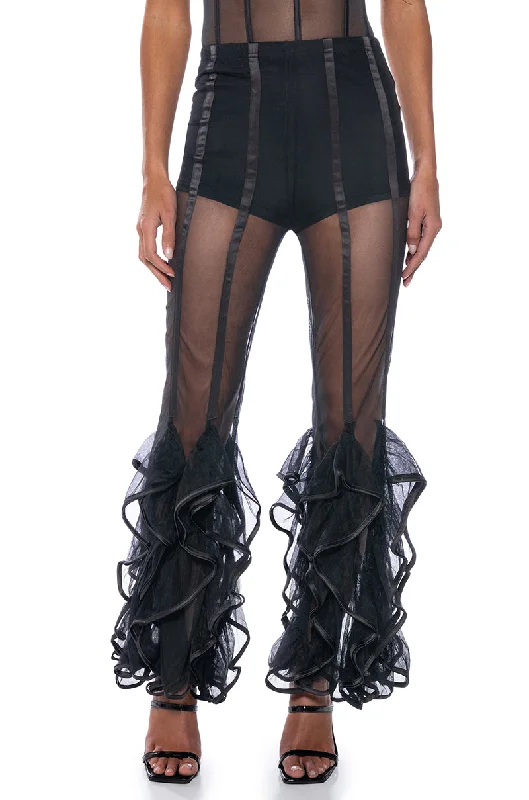 Women's Clothes Online Shopping DISCO DIVA RUFFLED MESH PANT