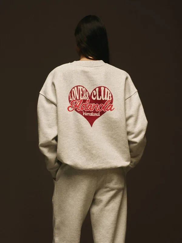 Cool Prices Lovers Club Oversized Sweatshirt - Light Grey Melange