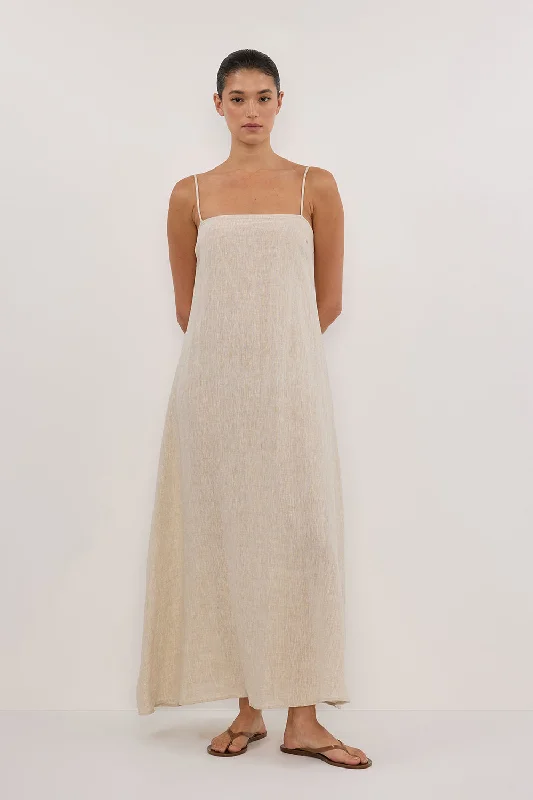 Early Bird Offer JEM NATURAL LINEN MAXI DRESS
