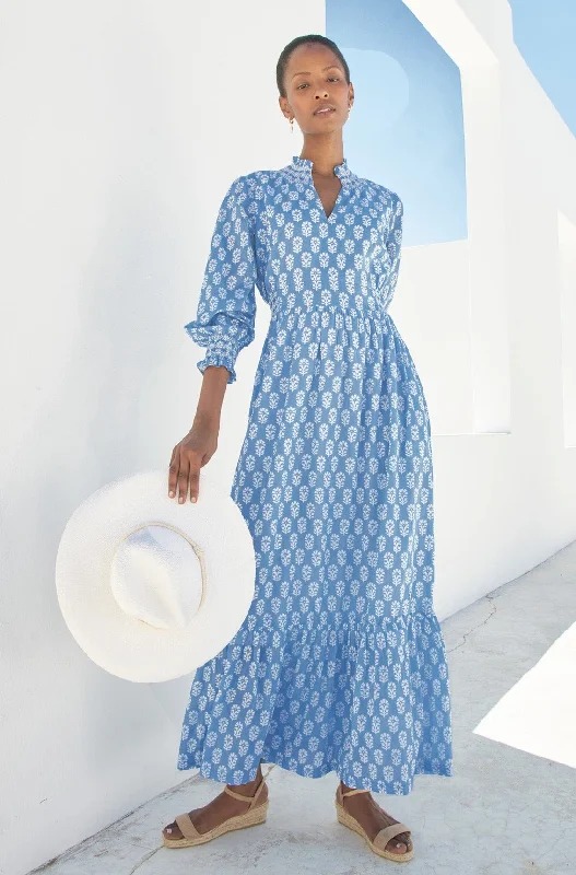 Versatile Women’s Fashion Emmeline Maxi Dress | Blue/White