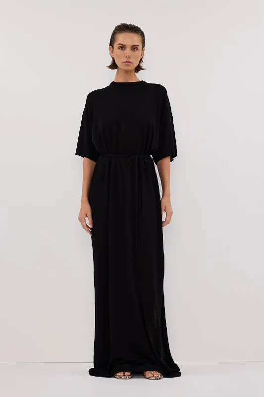 Clothes Women JACKI BLACK OVERSIZED KNIT MAXI DRESS