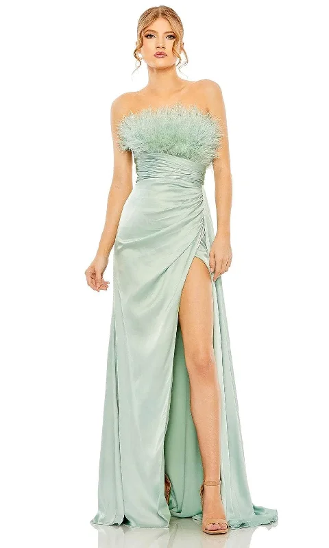 Comfortable Clothes Mac Duggal 11690 - Strapless Feather Detail Prom Gown