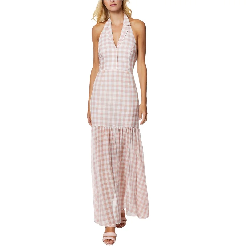 Women’s Stylish Outerwear Avec Les Filles Womens Gingham Maxi Dress, Pink, 14