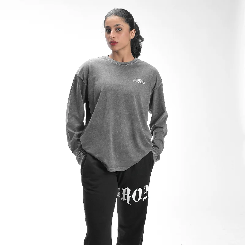 Stylish Looks Women's Stone Wash Long Sleeve Tee
