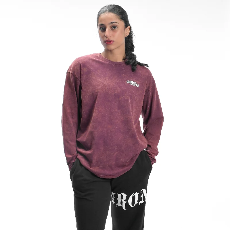 Clearance Sale Women's Stone Wash Long Sleeve Tee