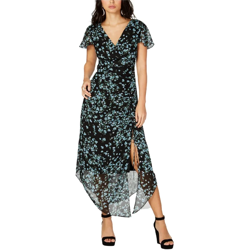 Affordable Fashion for Women I-N-C Womens Flutter-Sleeve Ruched Maxi Dress