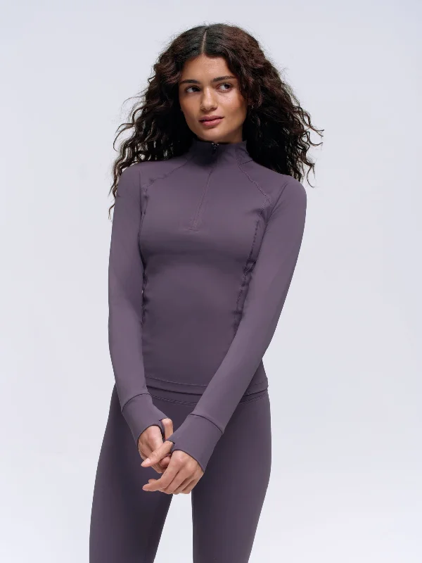 Season Sale Ultimate Long Sleeve Quarter Zip Top - Violet Purple