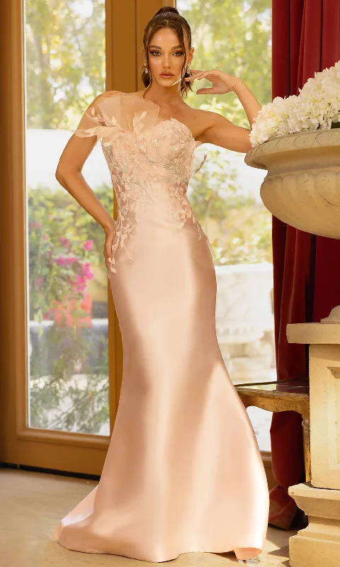 Best Online Clothing Boutiques Terani Couture 242E3164 - Strapless Ruffle Accent Evening Gown