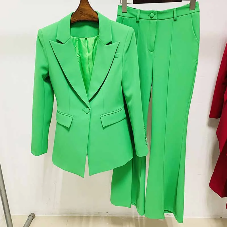 Holiday Gift Guide Sale Women's Green Pantsuit Blazer+High Waisted Flare Pants Suit Formal Pantsuit Holiday Gift Guide Sale Women's Green Pantsuit Blazer+High Waisted Flare Pants Suit Formal Pantsuit