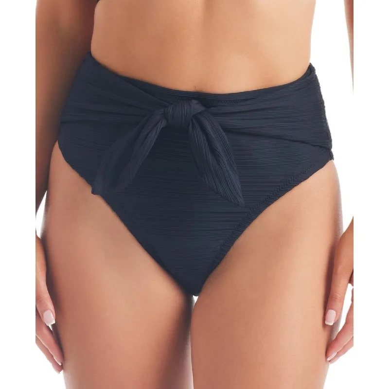 High End Women's Wear Womens Textured Front-Tie Swim Bottom Separates