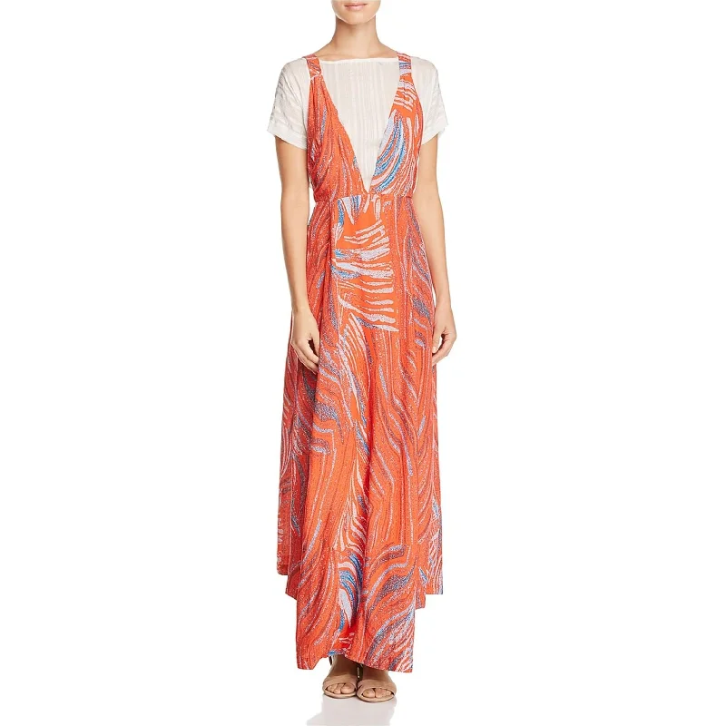 End of Season Sale Free People Womens A Thousand Kisses Maxi Dress, Orange, X-Small