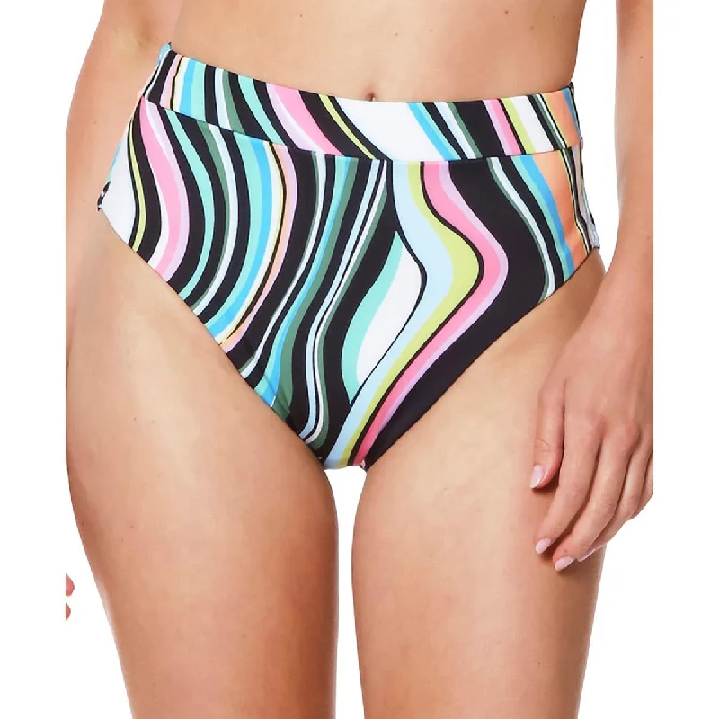 Massive Savings Womens Striped High-Waist Swim Bottom Separates