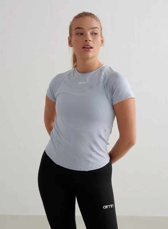Eclectic Fashion Cloudy Blue Soft Basic Short Sleeve