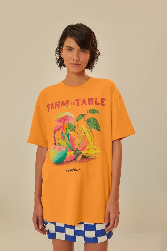 Sophisticated Fashion Orange Farm Rio To Table Organic Cotton T-Shirt