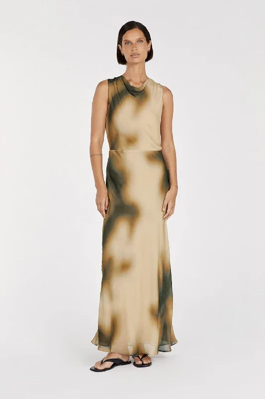 End Of Season Sale Clothing HENLEY COWL NECK MAXI DRESS