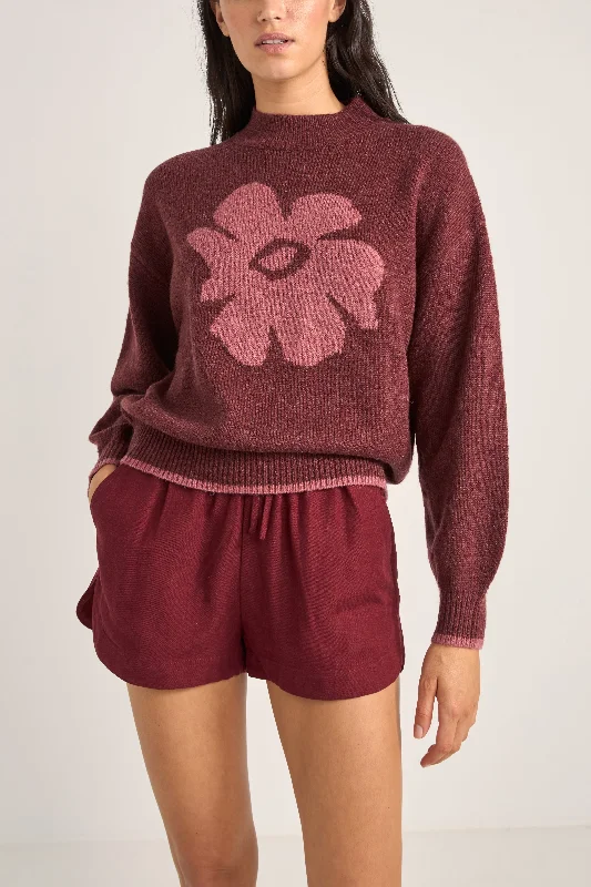 End of Season Sale Juliet Floral Jumper Burgundy