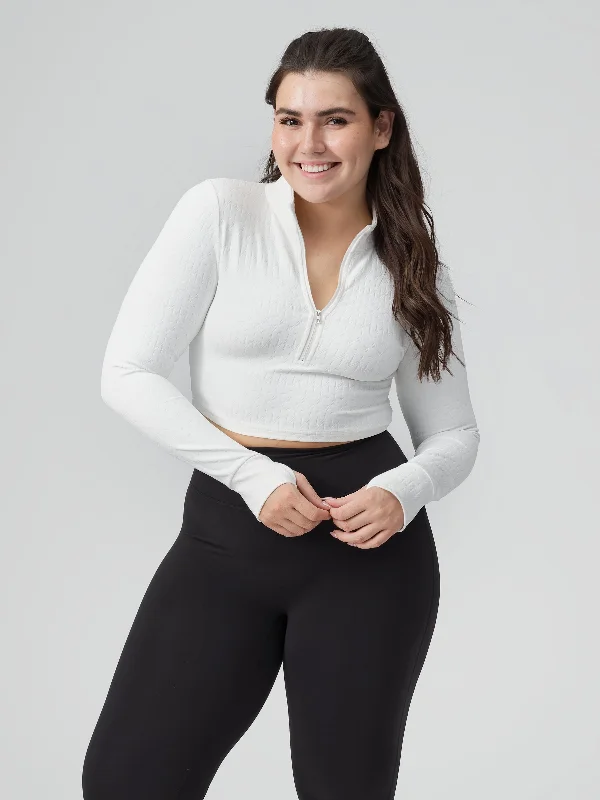 Relaxed Style Scarab Jacquard Pullover - White