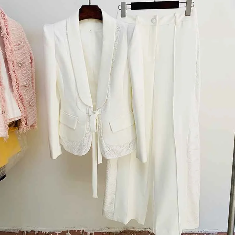 Affordable Online Boutique Women's White Pantsuit +High Waisted Flare Pants Suit Wedding Lace Up Suits Affordable Online Boutique Women's White Pantsuit +High Waisted Flare Pants Suit Wedding Lace Up Suits