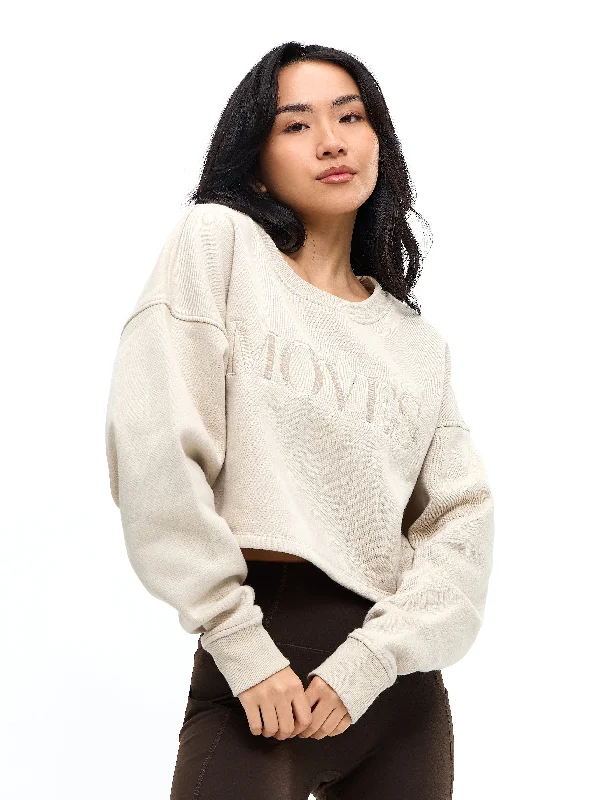 Fashion Sale Moves Fleece Crop Pullover - Bone