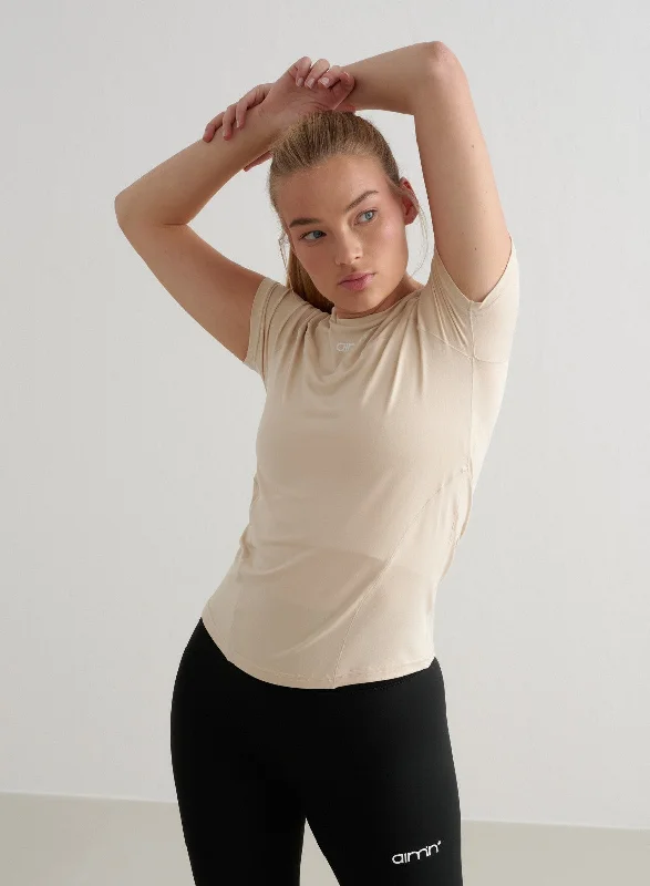 Edgy Fashion Café Au Lait Soft Basic Short Sleeve