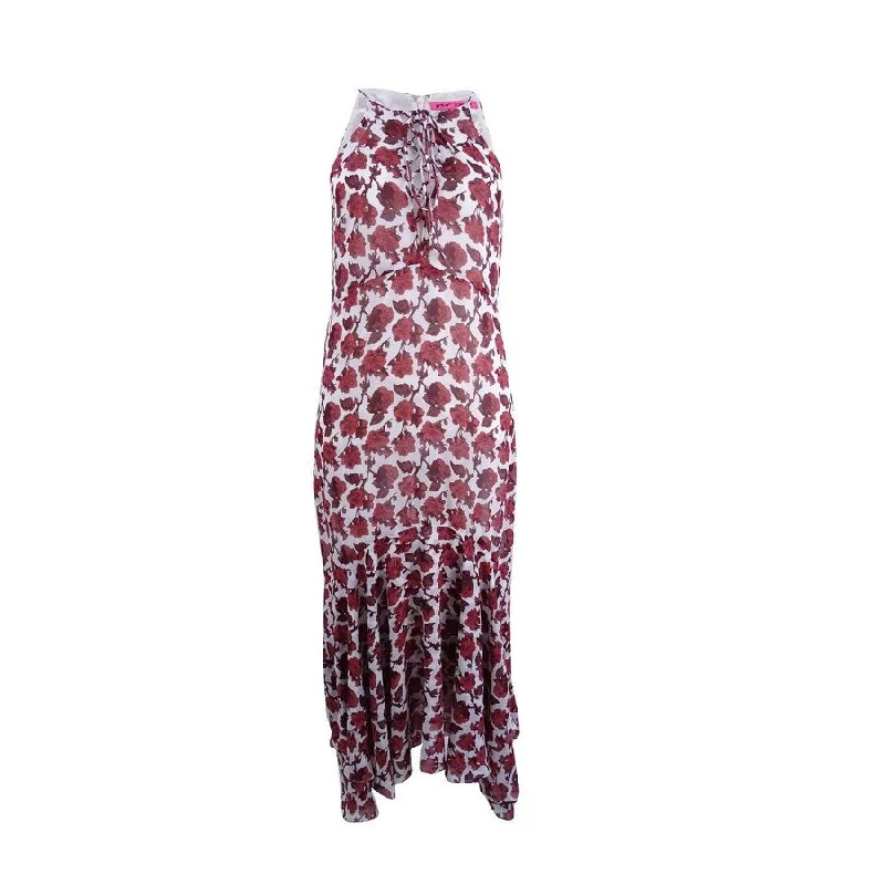 Street Style Fashion Betsey Johnson Women's Printed Lace-Up Maxi Dress