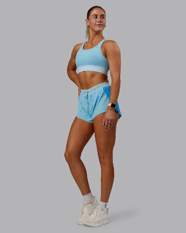 Snag Fabulous Fashion Bargains Accelerate Sports Bra - Sky Blue Colourblock