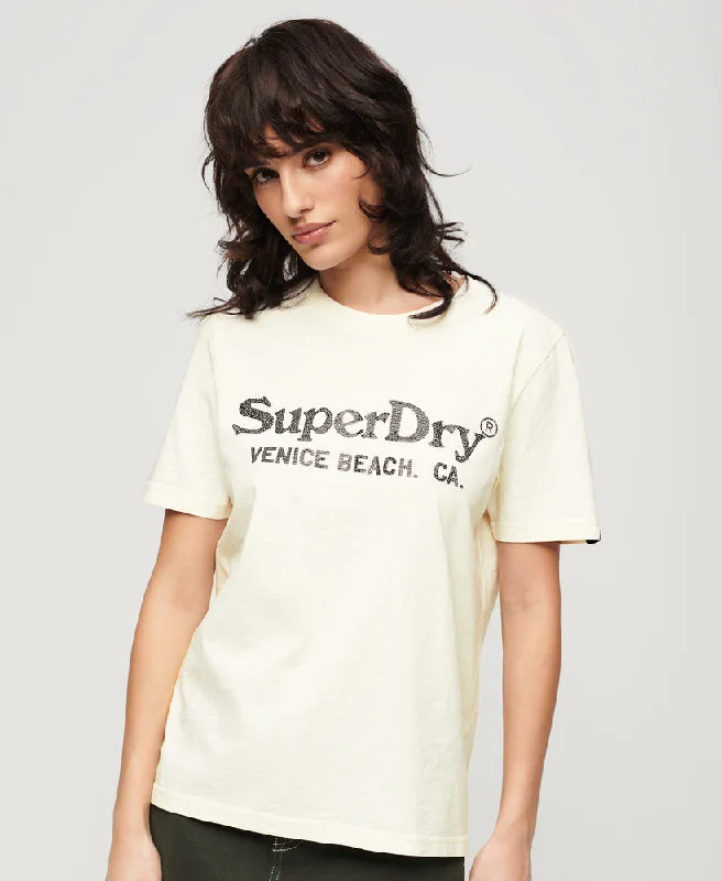 Elegant Attire For The Modern Lady Metallic Venue Relaxed Tee | Cream Slub