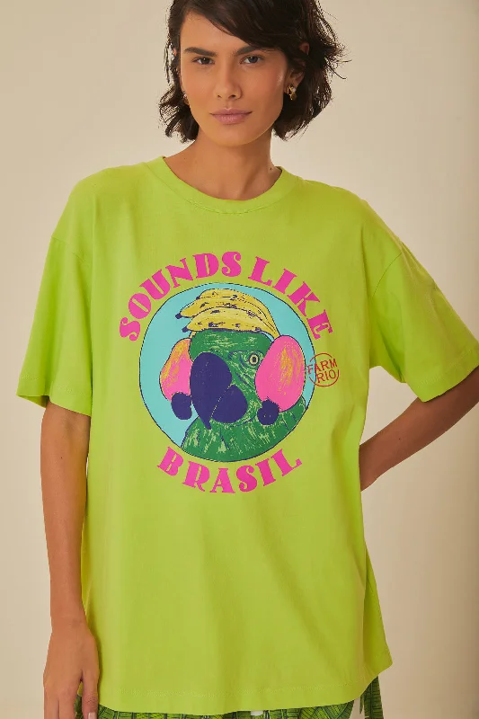 Elegant Clothing Green Sounds Like Brasil Organic Cotton T-Shirt