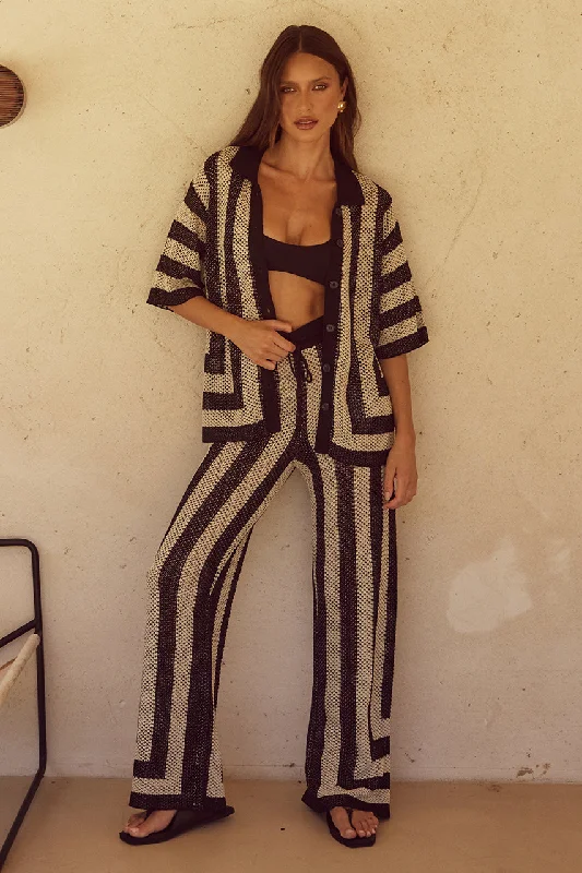 Online Clothing Boutiques ZIGGY PANT - BLACK/SAND