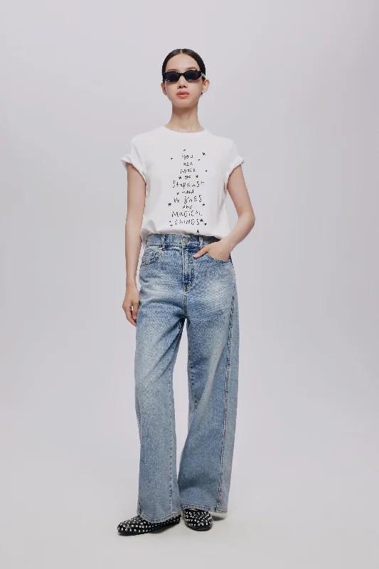 Women’s Seasonal Fashion Trends Cool Split Denim Banana Pants
