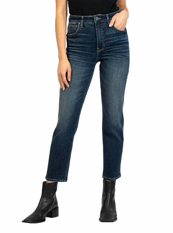 Exclusive Sale Elizabeth High Rise Straight Leg Jean In Resounding Dark Wash