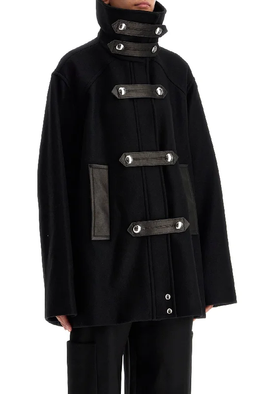 Your Timeless Wardrobe Awaits Khaite Wool And Leather Melbo Coat