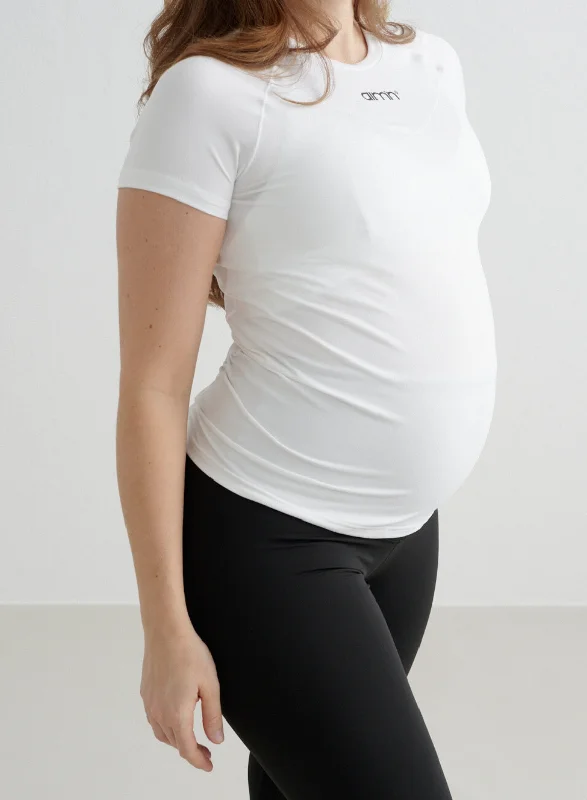 Flash Sale Event White Soft Basic Maternity Short Sleeve