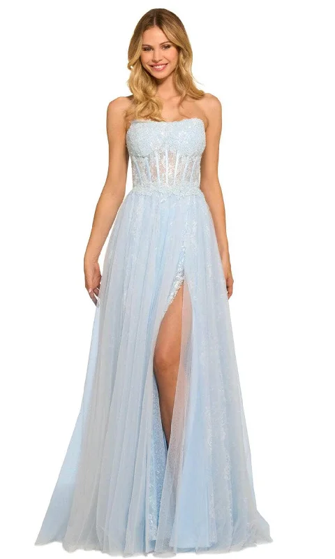 Modern Casual Clothing Sherri Hill 55489 - Strapless Embellished Tulle Prom Gown