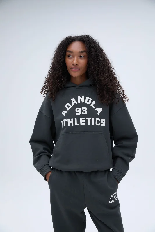 Ride The Style Wave Campus Relaxed Hoodie - Graphite Grey/Marshmallow White
