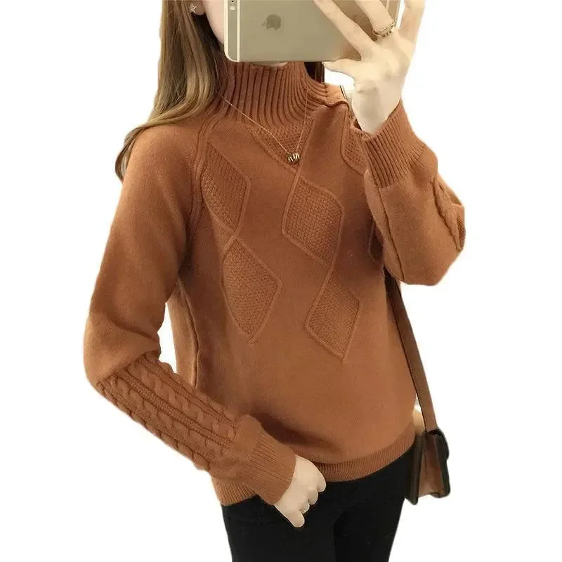 Women’s Casual Dresses Argyle Turtleneck Sweater