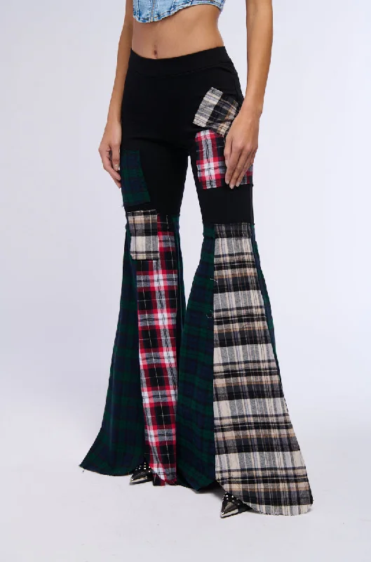 Women's Clothing Online Sale CHECK ME FLARE PLAID LEGGING