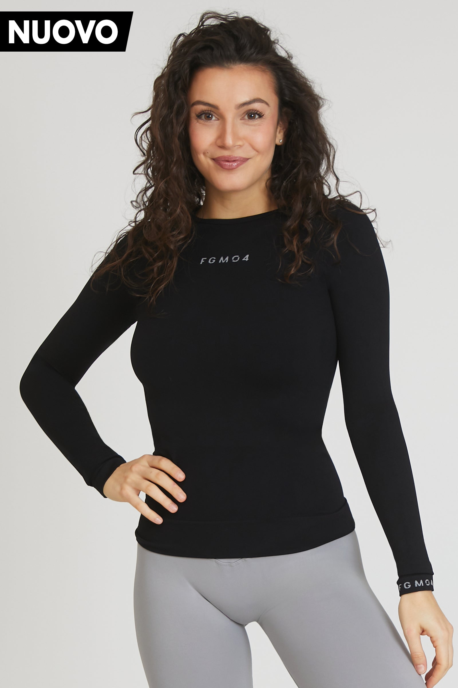 Best Online Women's Boutiques Maglia FGM04 Manica Lunga Sport Unisex Nero