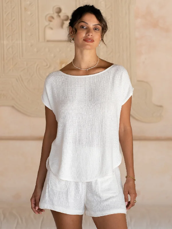 Festival Fashion Casa Linen Blend Top Coconut