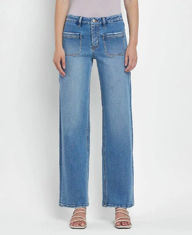 Fashion Essentials High Rise Wide Leg Jeans In Philanthropic