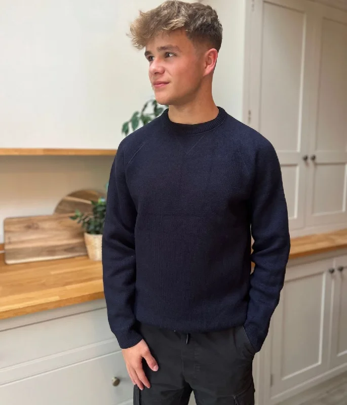 Boutique Dress Online Navy Men's Wool Blend Crew Neck Jumper
