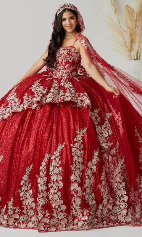 Free Spirited Fashion Quinceanera Collection 26020C - Cape Strapless Ballgown