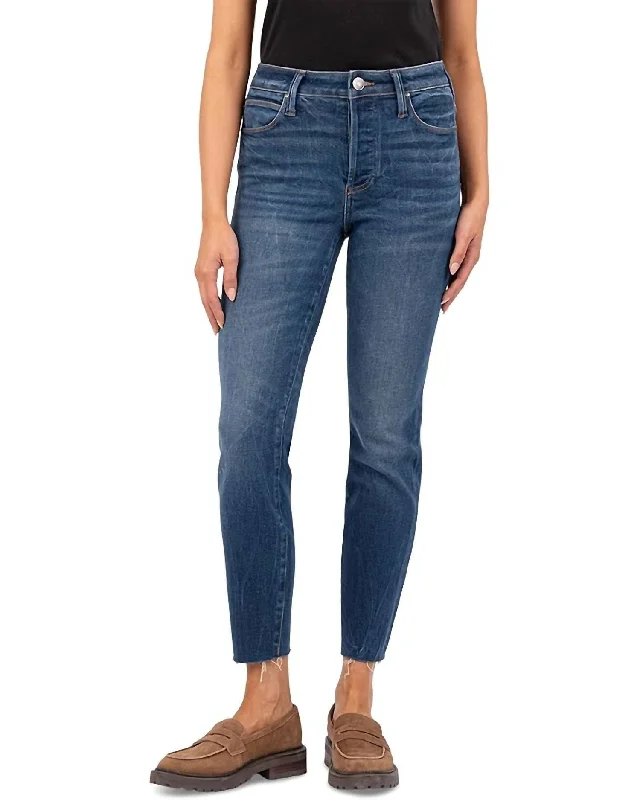 Fashion Forward Charlize High Rise Cigarette Leg Jeans In Jubilant