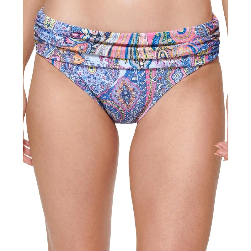 Crazy Discounts, Hurry Up Womens Paisley Print Fold-Over Swim Bottom Separates