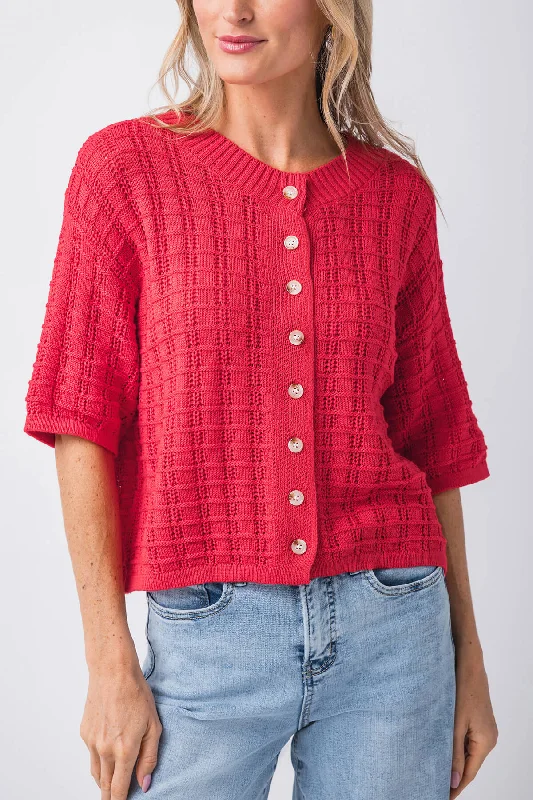 Affordable Women’s Clothing Sale Online Wishlist Textured Button-Up Knit Sweater
