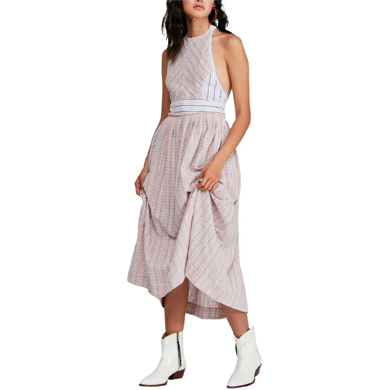Plus Size Women Wear Free People Womens Color Theory Maxi Dress, Pink, Medium