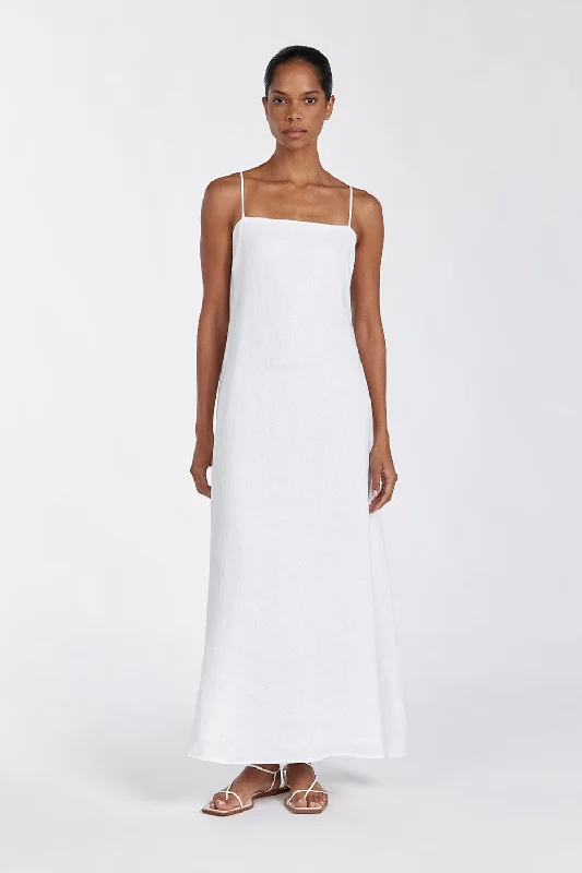 Affordable Women’s Clothing Online JEM WHITE LINEN MAXI DRESS