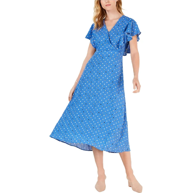 Exclusive Online Sale maison Jules Womens Flutter Sleeve Maxi Dress, Blue, 4