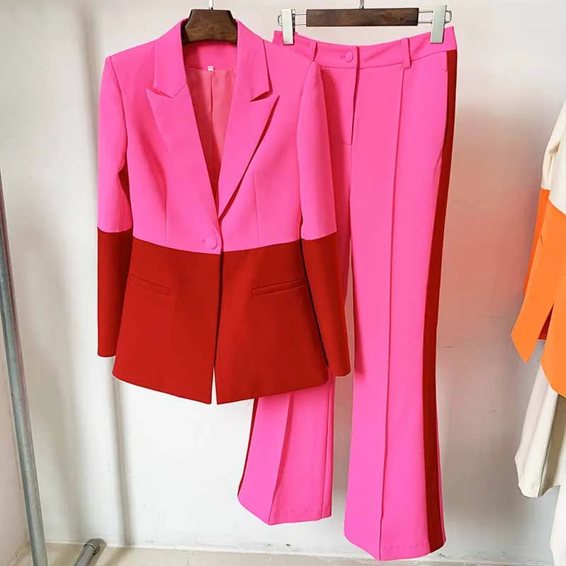 Flash Discount Women's Formal Two Piece Pantsuit Flare Bottoms Two Piece Suit Red Pantsuit Set Flash Discount Women's Formal Two Piece Pantsuit Flare Bottoms Two Piece Suit Red Pantsuit Set