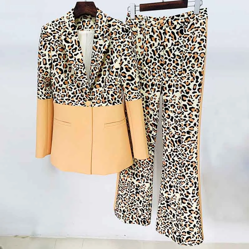 End of Season Sale Women's Leopard Print Trousers Suit 2 Piece Animal Print Pant Suit End of Season Sale Women's Leopard Print Trousers Suit 2 Piece Animal Print Pant Suit